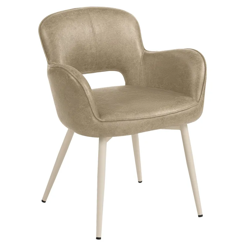 Kostenfreie Lieferung ELIF | Hotel Stuhl | Leder | Beige