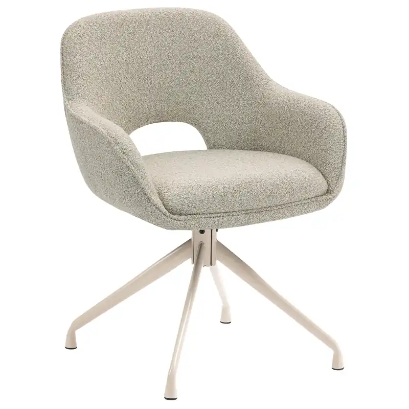 KATARINA | Hotel Stuhl | Teddystoff | Beige | Drehfuß Markenprodukt