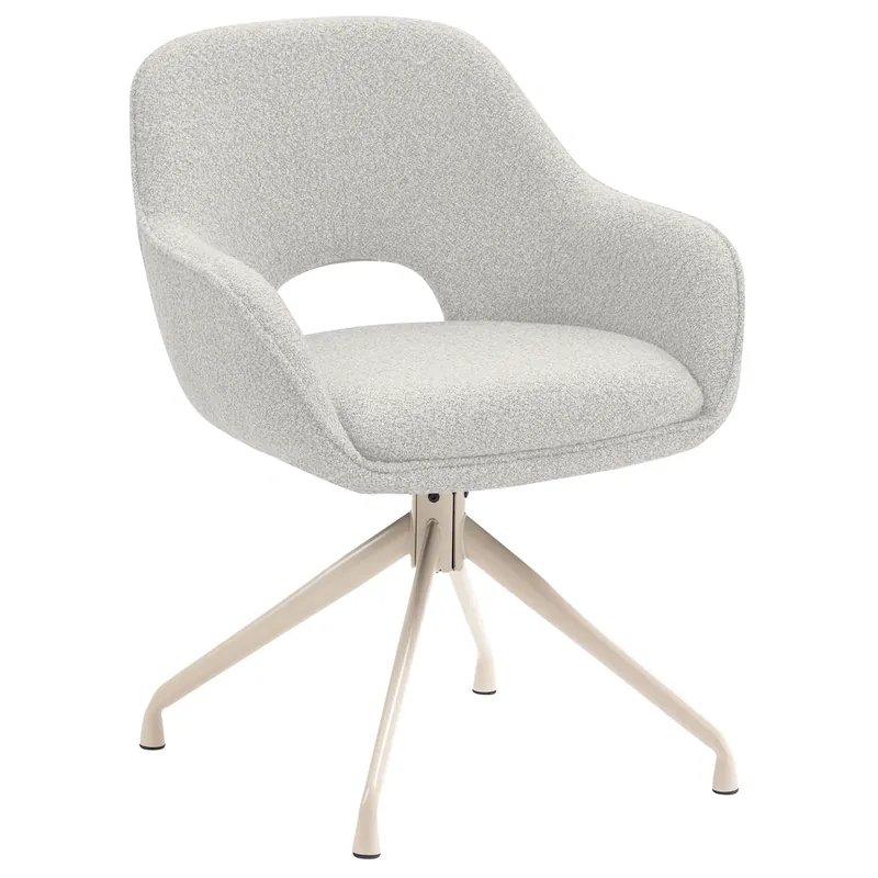 KATARINA | Hotel Stuhl | Teddystoff | Creme | Drehfuß Sofort Bestellen