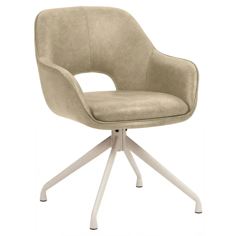 Online Kaufen KATARINA | Hotel Stuhl | Leder | Beige | Drehfuß