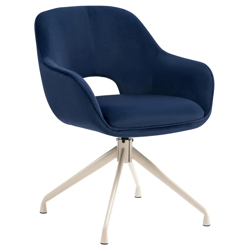 Neuheit KATARINA | Hotel Stuhl | Samt | Blau | Drehfuß