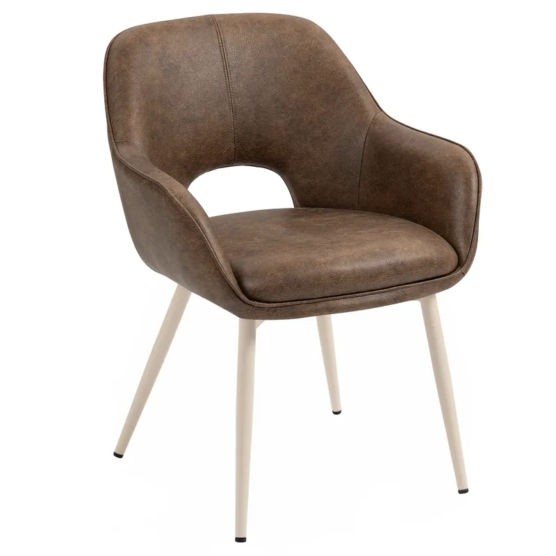 KATARINA | Hotel Stuhl | Leder | Braun Echt