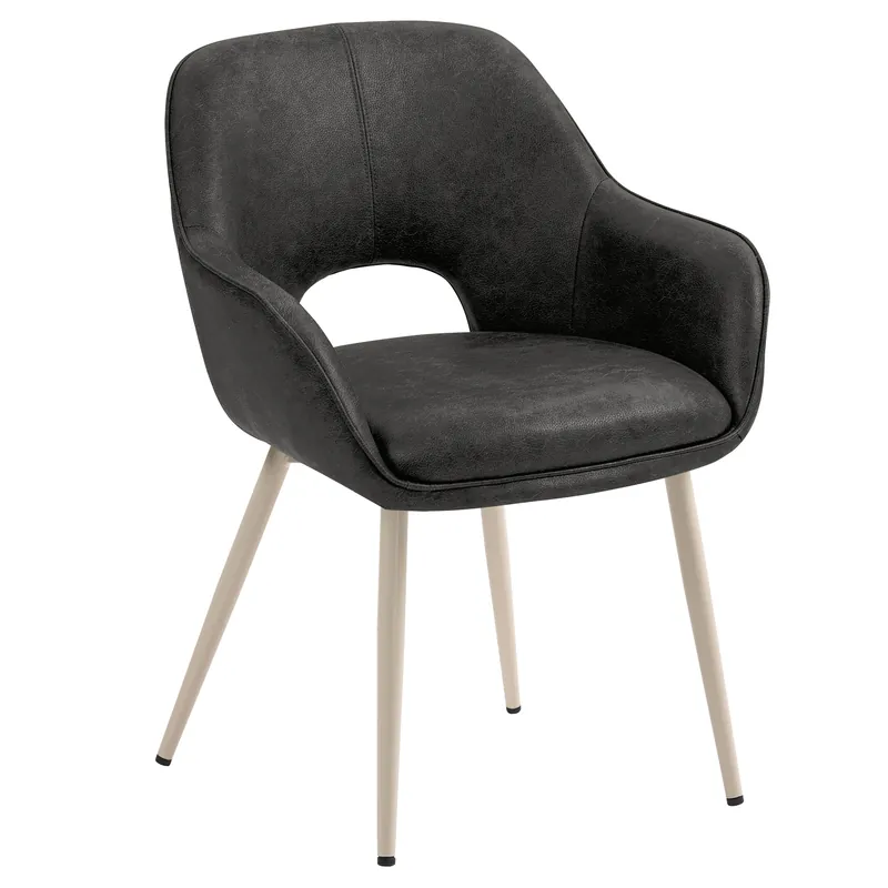 Heißes Angebot KATARINA | Hotel Stuhl | Leder | Schwarz