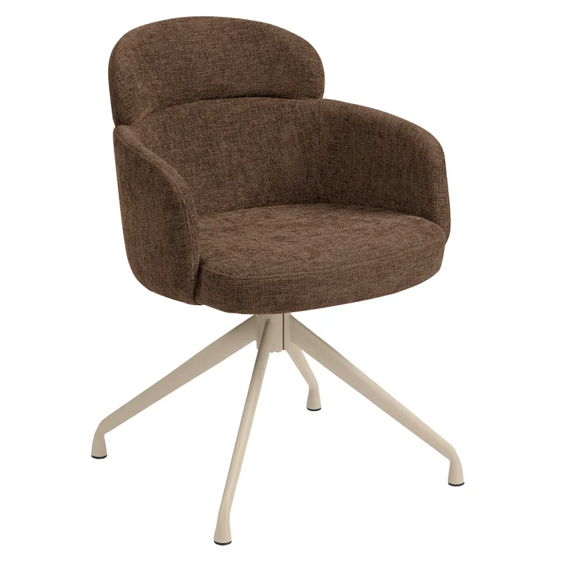 Gratis Versand SELINA | Hotel Stuhl | Stoff/Textil | Braun | Drehfuß