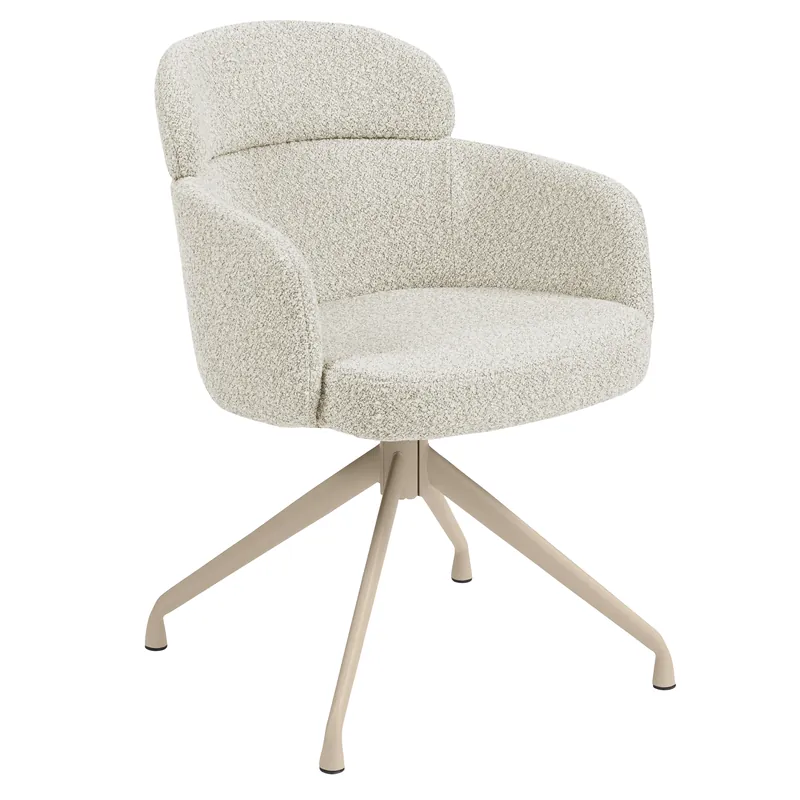 Kracherpreis SELINA | Hotel Stuhl | Teddystoff | Creme | Drehfuß