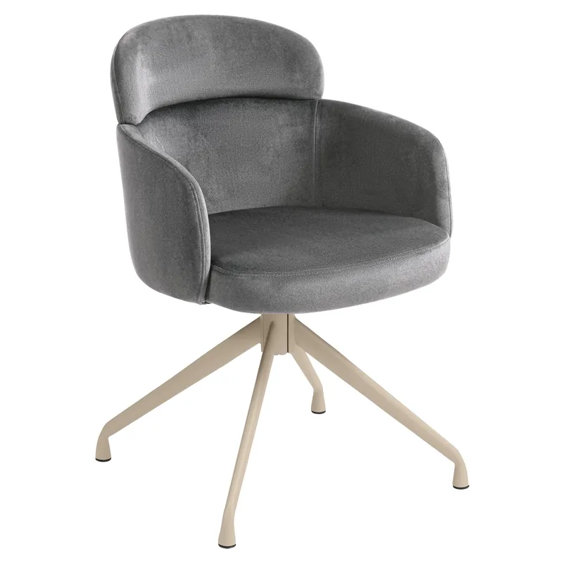 Preisreduziert SELINA | Hotel Stuhl | Samt | Grau | Drehfuß