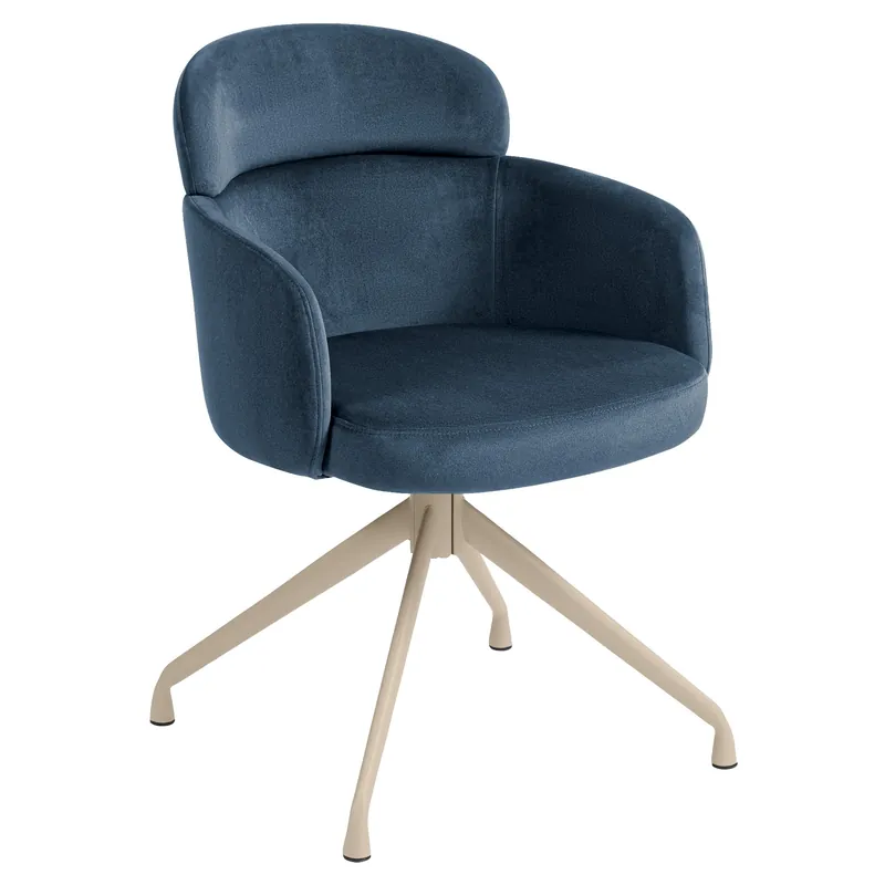 Top-Seller SELINA | Hotel Stuhl | Samt | Blau | Drehfuß