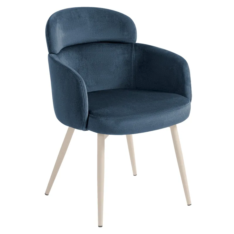 SELINA | Hotel Stuhl | Samt | Blau Gratis Versand