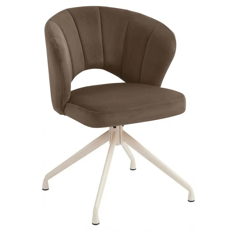 Geprüft JOHANNA | Hotel Stuhl | Samt | Braun | Drehfuß