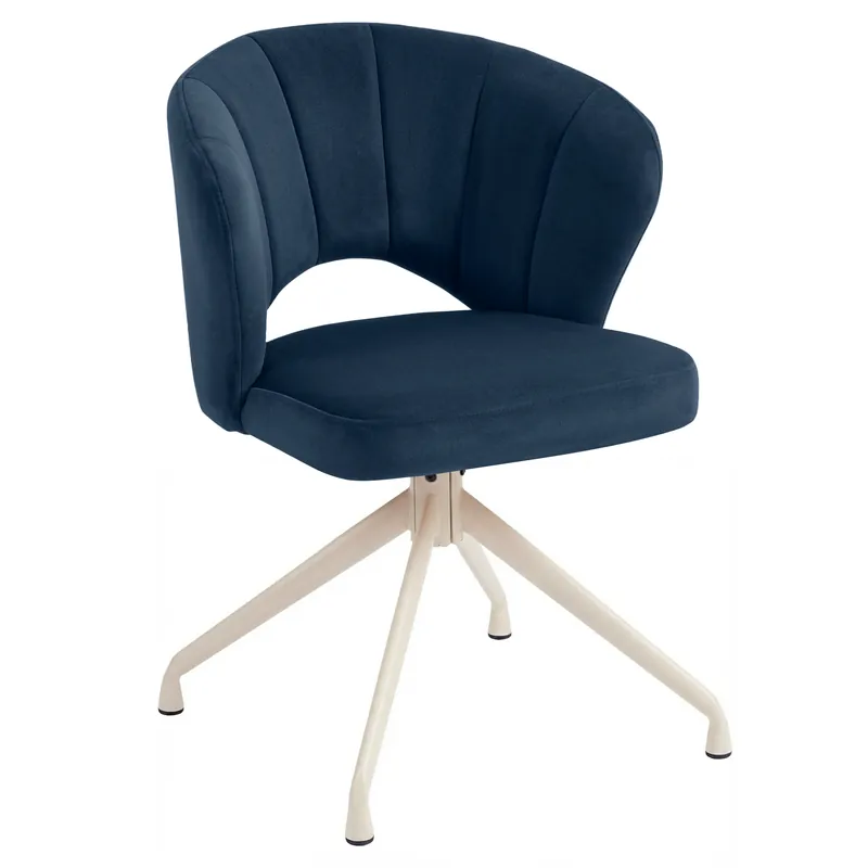 Schneller Versand JOHANNA | Hotel Stuhl | Samt | Blau | Drehfuß