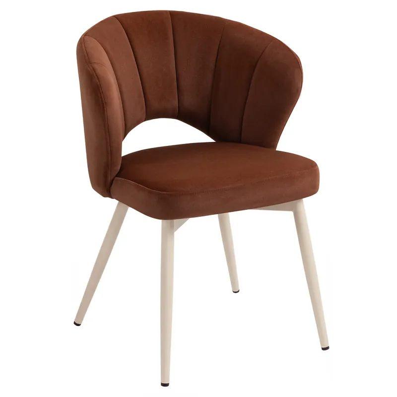 JOHANNA | Hotel Stuhl | Samt | Rot Bronze Neu