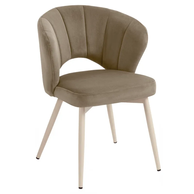 Begrenztes Angebot JOHANNA | Hotel Stuhl | Samt | Taupe