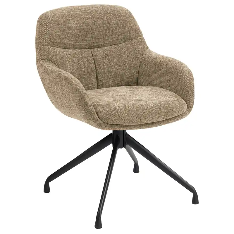 Bestpreis LEANO | Hotel Stuhl | Stoff/Textil | Taupe | Drehfuß