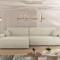 Zertifiziert Ecksofa Piano L Cord Polstersofa mit Bettkasten und Schlaffunktion Polsterecke