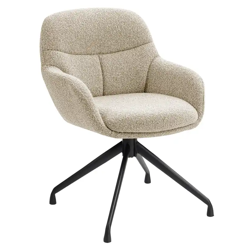 LEANO | Hotel Stuhl | Teddystoff | Beige | Drehfuß Super-Preis