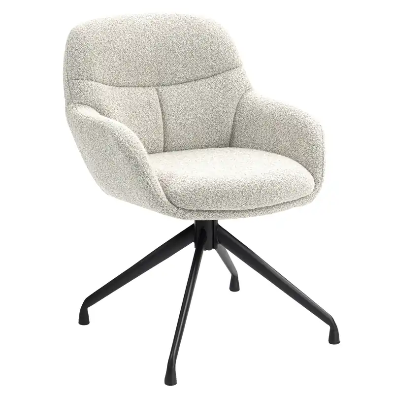 Wochenendangebot LEANO | Hotel Stuhl | Teddystoff | Creme | Drehfuß