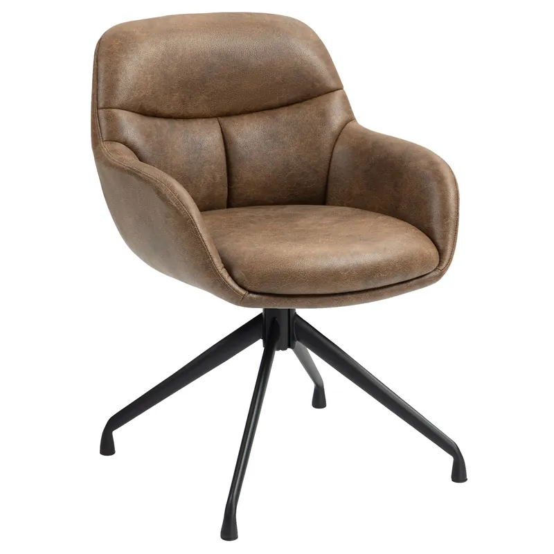 Begrenztes Angebot LEANO | Hotel Stuhl | Leder | Braun | Drehfuß