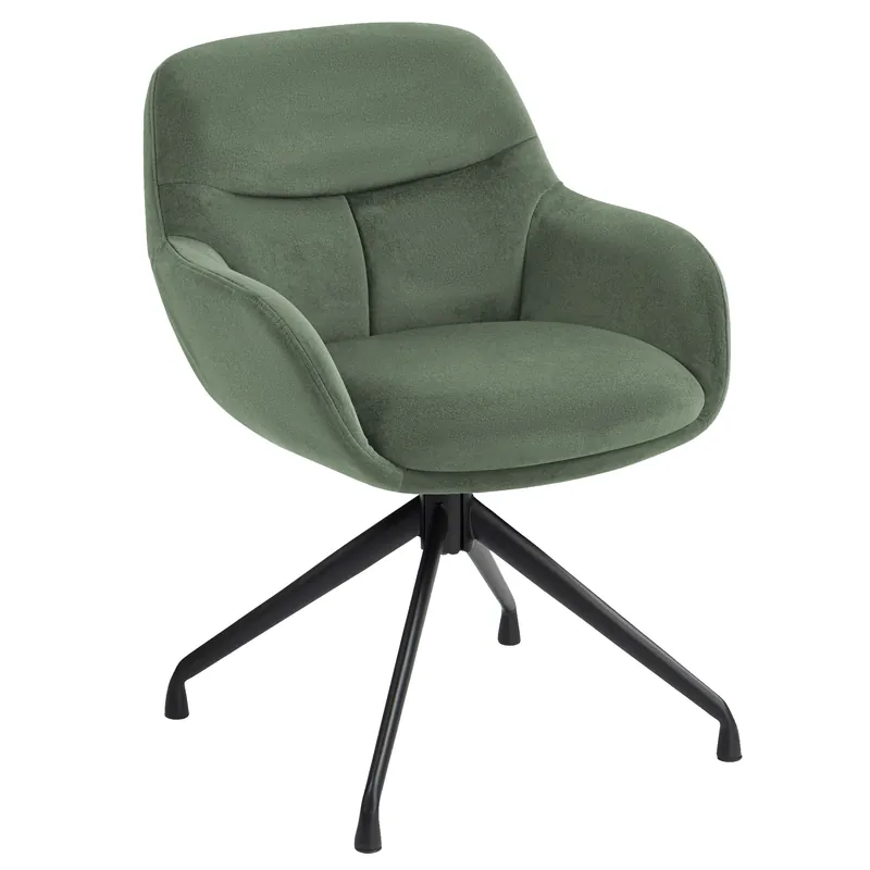 Markenprodukt LEANO | Hotel Stuhl | Samt | Grün | Drehfuß