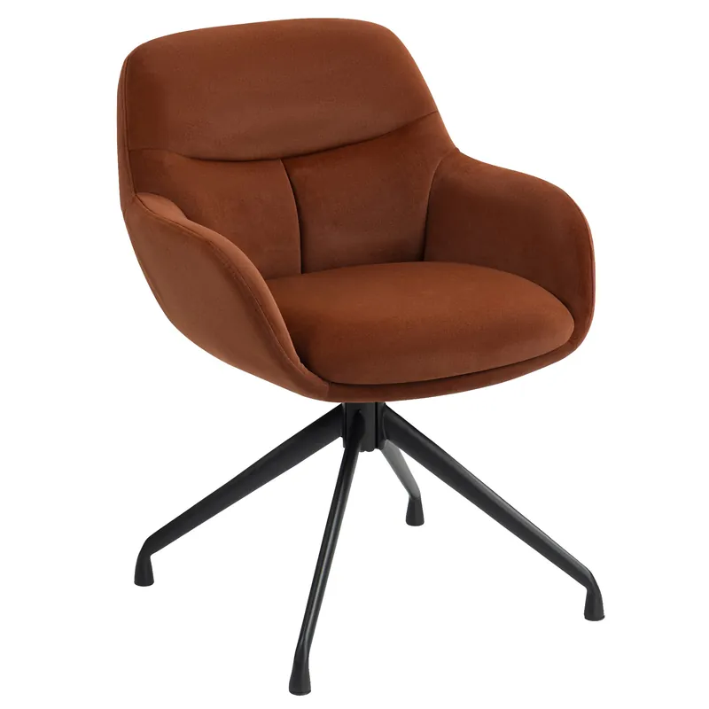 Preisreduziert LEANO | Hotel Stuhl | Samt | Rot Bronze | Drehfuß