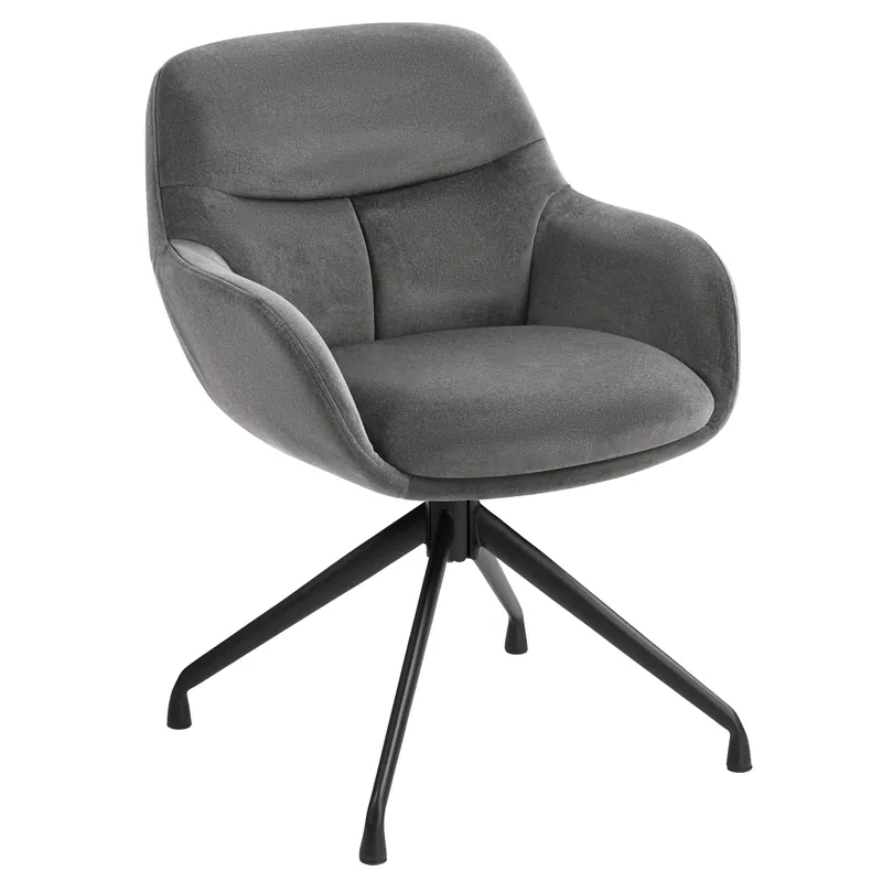 LEANO | Hotel Stuhl | Samt | Grau | Drehfuß Begrenztes Angebot