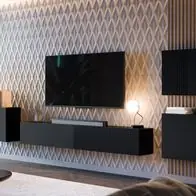 Wohnwand Capital IV Wohnzimmer Loft Wohnzimmer-Set Griffloses Öffnungssystem M24 Kostenloser Rückversand