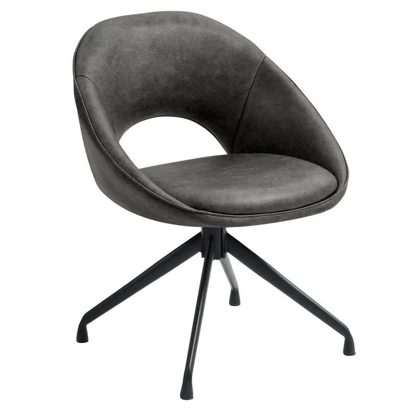 Markenware LIAM | Hotel Stuhl | Leder | Schwarz | Drehfuß