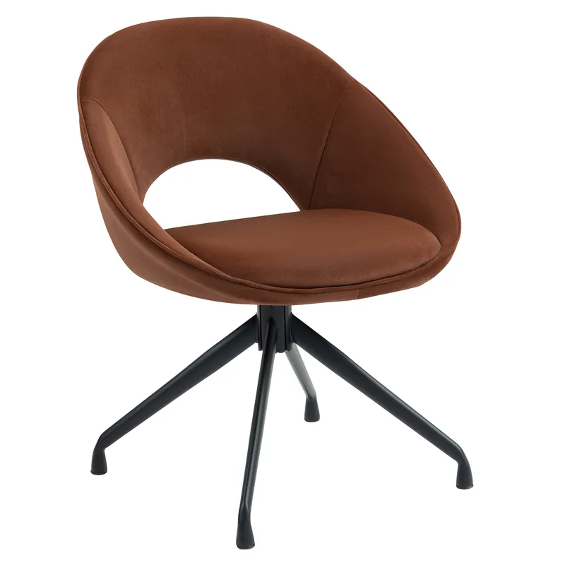 Preis Gesenkt LIAM | Hotel Stuhl | Samt | Rot Bronze | Drehfuß