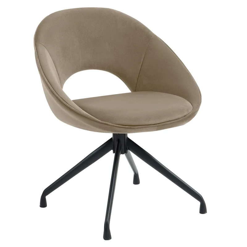 Super-Preis LIAM | Hotel Stuhl | Samt | Taupe | Drehfuß