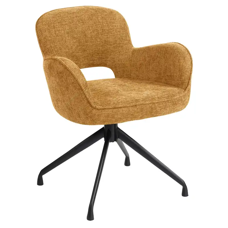 Markenprodukt ELIF | Hotel Stuhl | Stoff/Textil | Honig Braun | Drehfuß