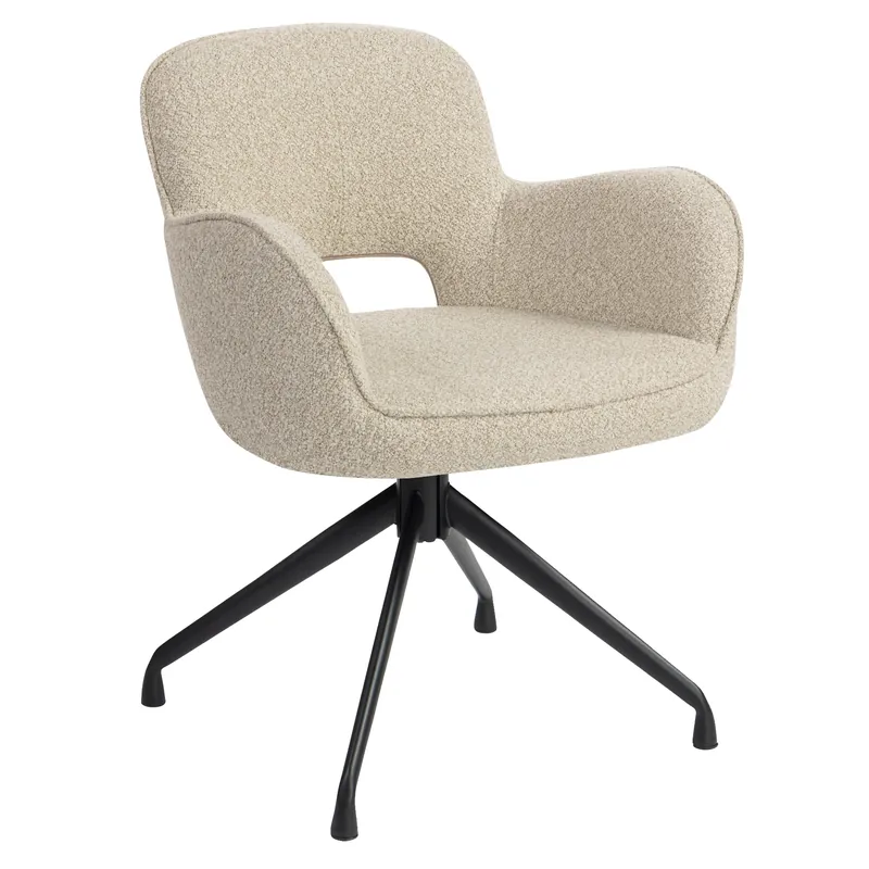 Geprüft ELIF | Hotel Stuhl | Teddystoff | Beige | Drehfuß