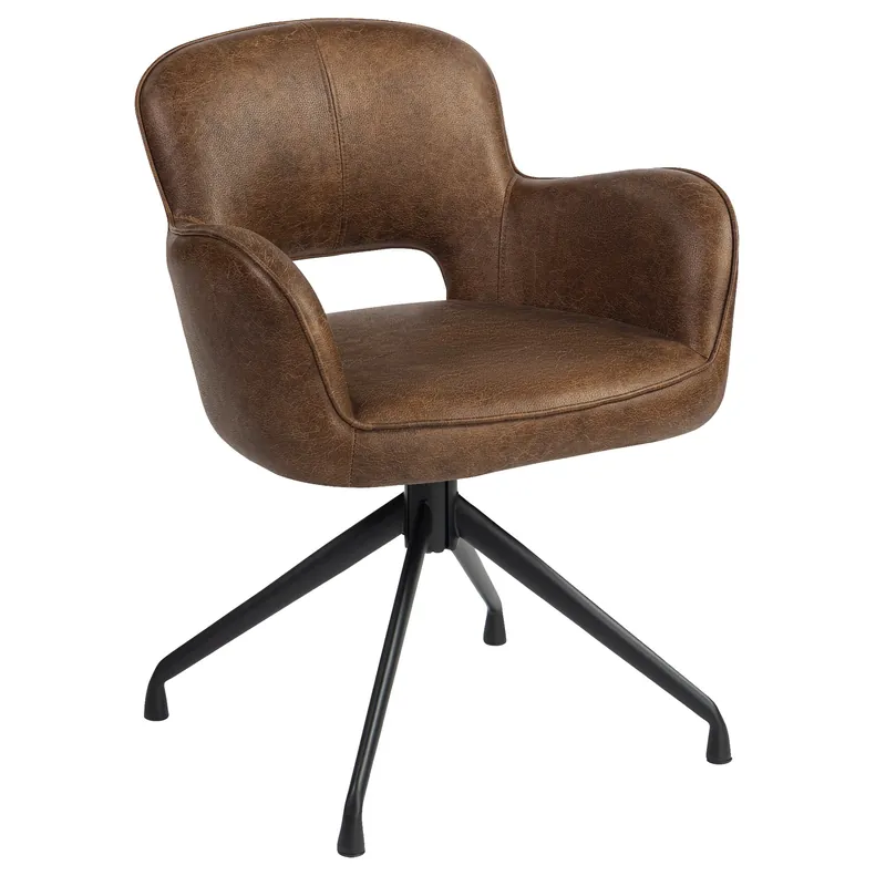 Jetzt Bestellen ELIF | Hotel Stuhl | Leder | Braun | Drehfuß