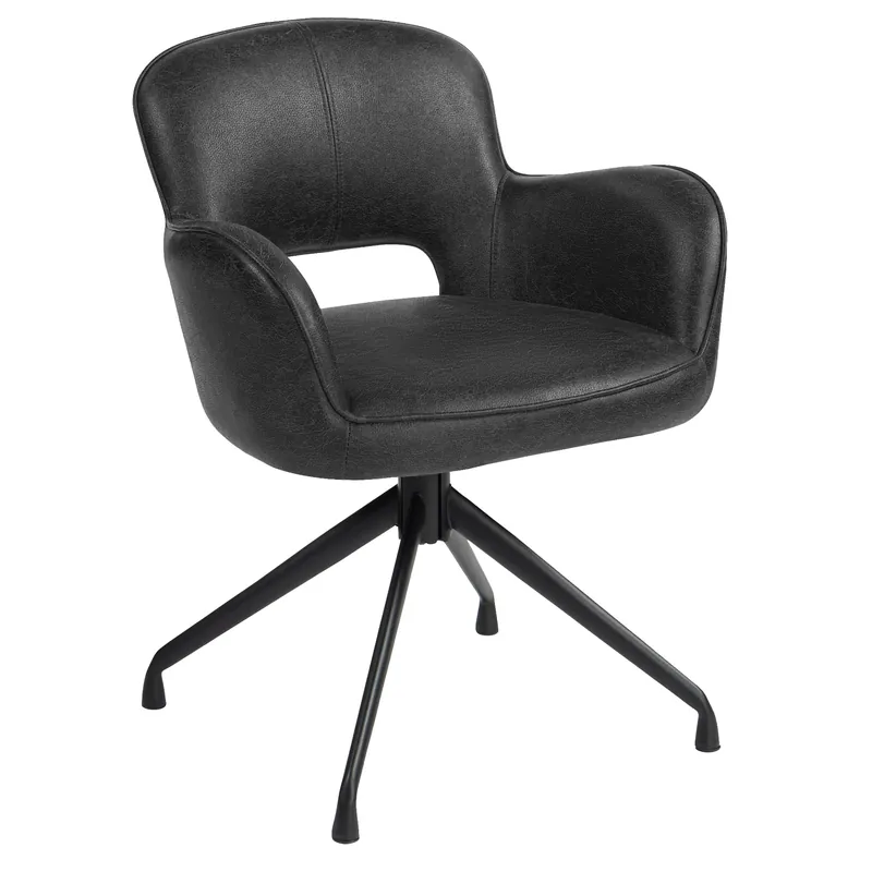 ELIF | Hotel Stuhl | Leder | Schwarz | Drehfuß Geprüft