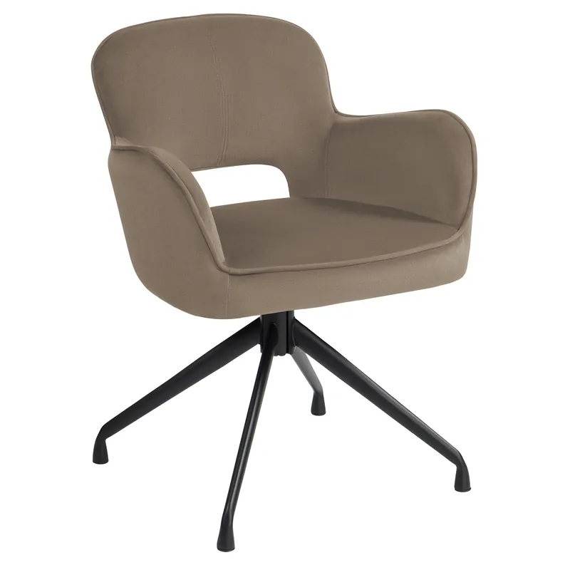 ELIF | Hotel Stuhl | Samt | Taupe | Drehfuß Super-Preis