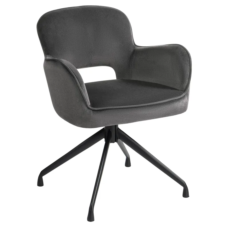 Mega-Angebot ELIF | Hotel Stuhl | Samt | Grau | Drehfuß