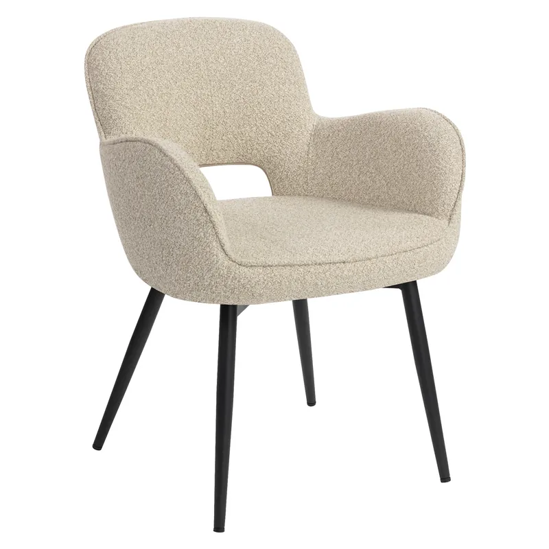 ELIF | Hotel Stuhl | Teddystoff | Beige Schnäppchen