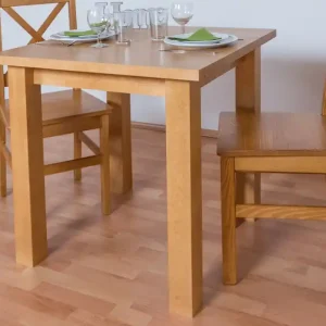 Zertifiziert Tisch Kiefer massiv Vollholz Erlefarben Junco 239A - 80 x 80 cm (B x T)