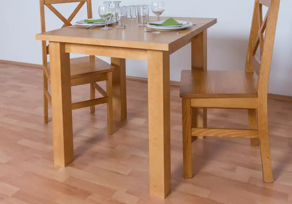 Zertifiziert Tisch Kiefer massiv Vollholz Erlefarben Junco 239A - 80 x 80 cm (B x T)