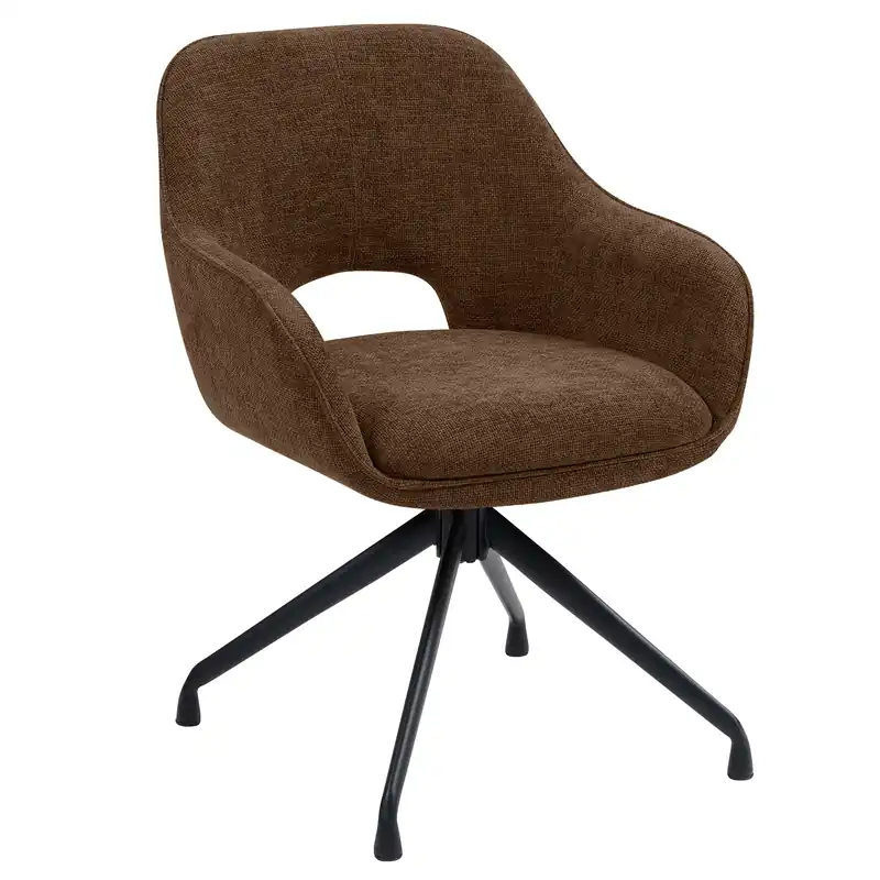 Sonderaktion KATARINA | Hotel Stuhl | Stoff/Textil | Braun | Drehfuß