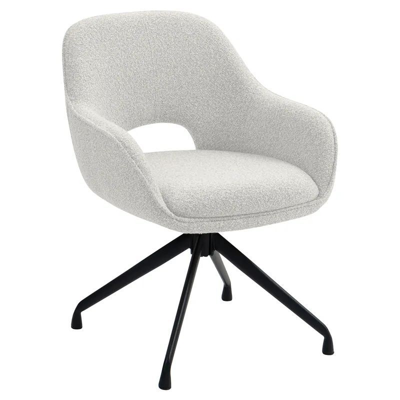 Sichere Zahlung KATARINA | Hotel Stuhl | Teddystoff | Creme | Drehfuß