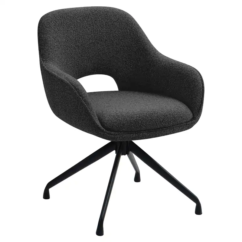 KATARINA | Hotel Stuhl | Teddystoff | Dunkel Grün | Drehfuß Preisreduziert