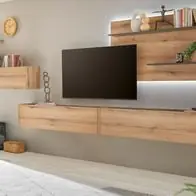 Wohnwand Wohnzimmer Schrankwand Hängeschränke Eiche Evoke 400 x 180 cm Center Neu Im Sortiment