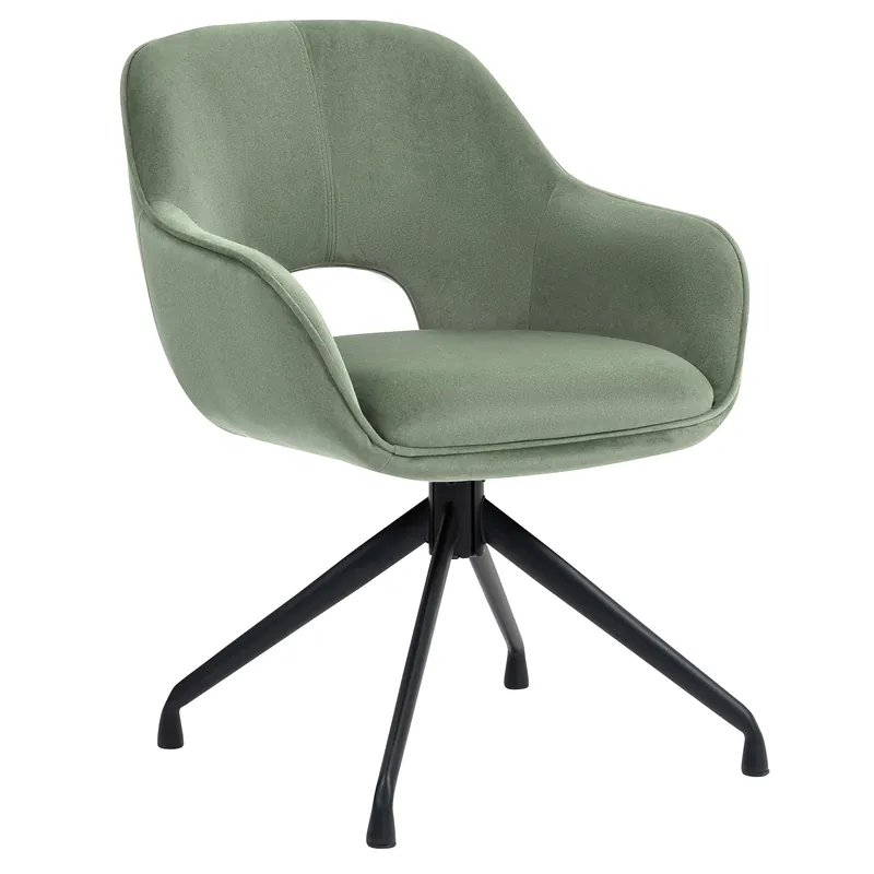 Neuheit KATARINA | Hotel Stuhl | Samt | Grün | Drehfuß