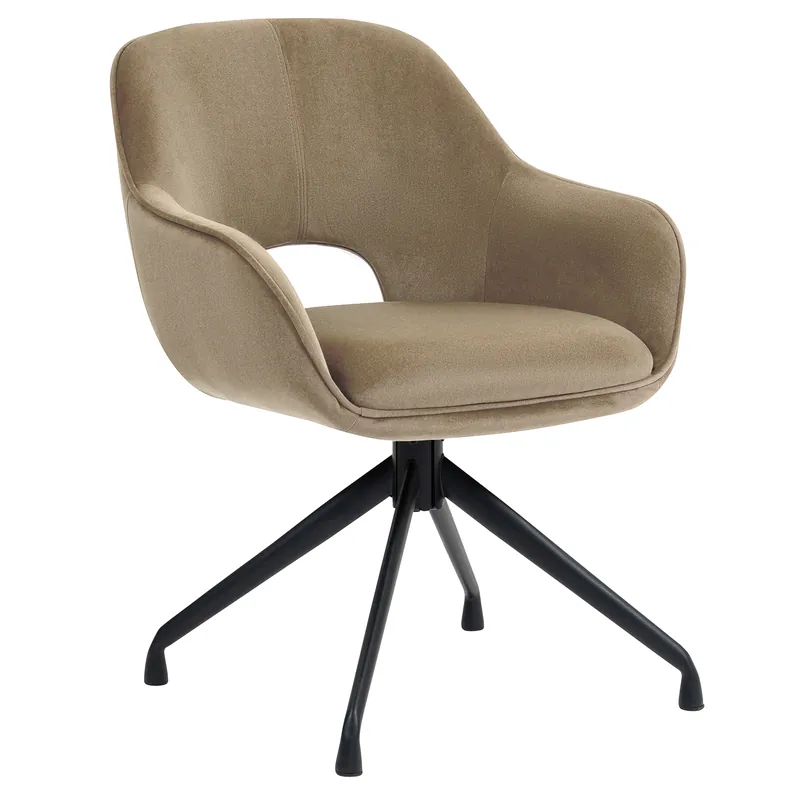 KATARINA | Hotel Stuhl | Samt | Taupe | Drehfuß Günstig