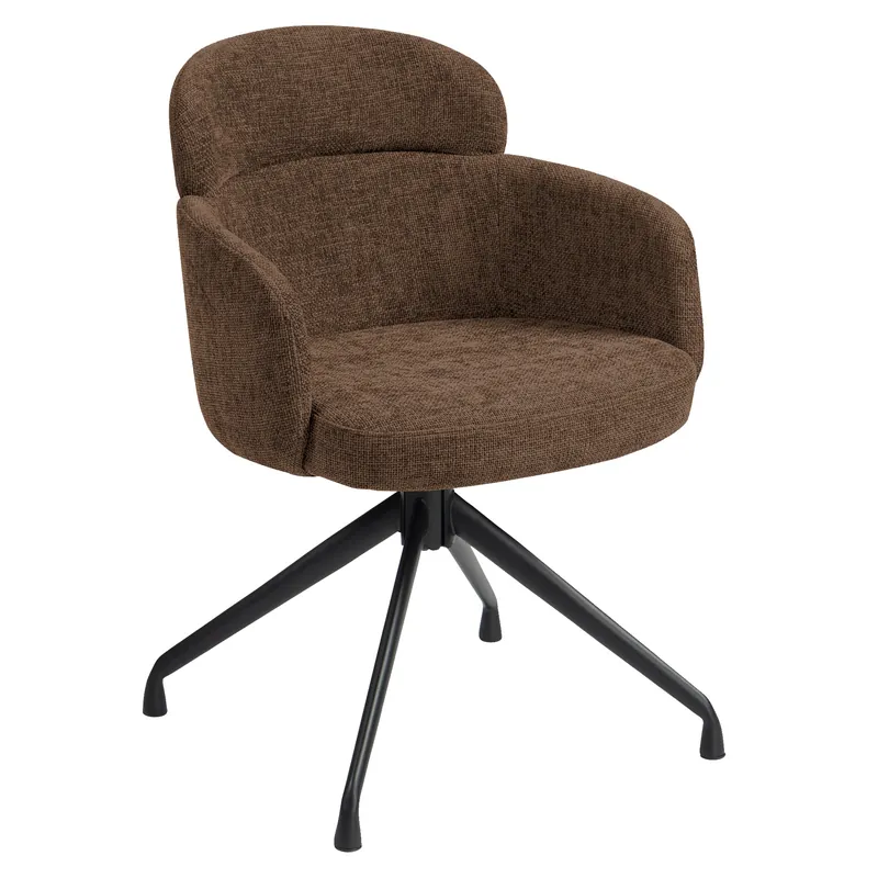 SELINA | Hotel Stuhl | Stoff/Textil | Braun | Drehfuß Kostenfreie Lieferung