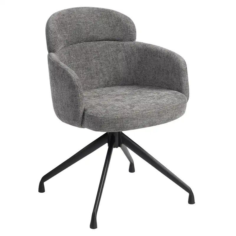 Jetzt Kaufen SELINA | Hotel Stuhl | Stoff/Textil | Grau | Drehfuß