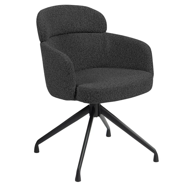 Preisreduziert SELINA | Hotel Stuhl | Teddystoff | Dunkel Grün | Drehfuß