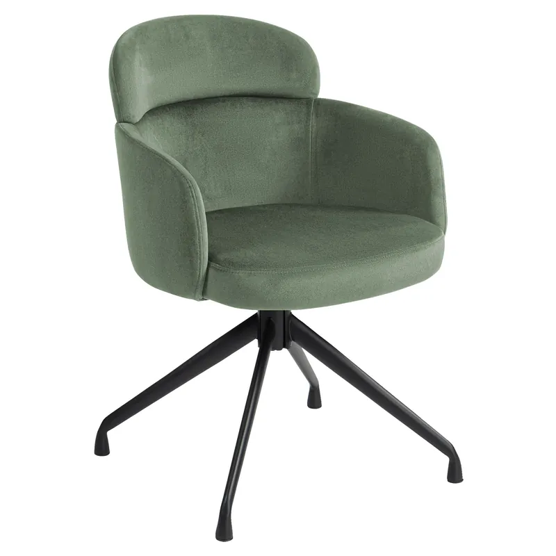 Kostenfreie Lieferung SELINA | Hotel Stuhl | Samt | Grün | Drehfuß