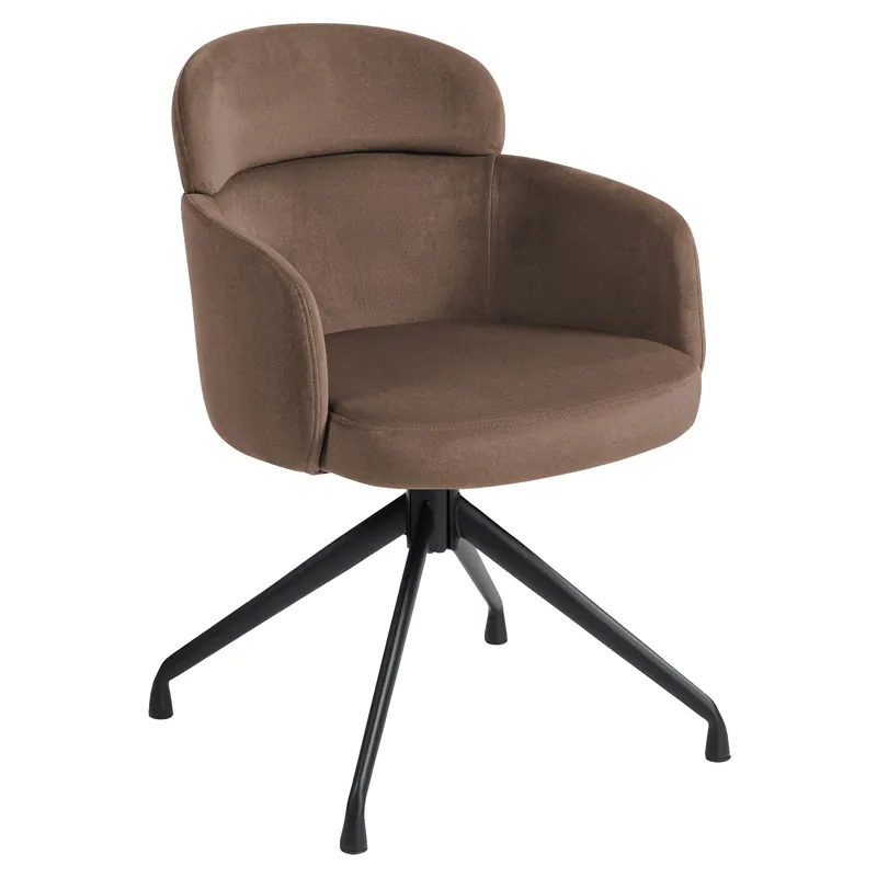 Knallerangebot SELINA | Hotel Stuhl | Samt | Braun | Drehfuß