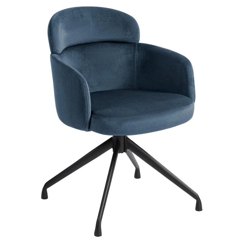 Bestpreis SELINA | Hotel Stuhl | Samt | Blau | Drehfuß