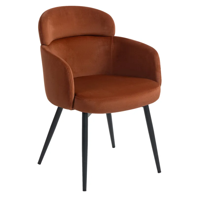 SELINA | Hotel Stuhl | Samt | Rot Bronze Markenware